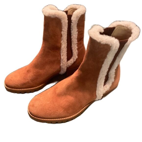 #514 TALBOTS Sherpa Lined Chelsea Ankle Boots - Picture 5 of 7